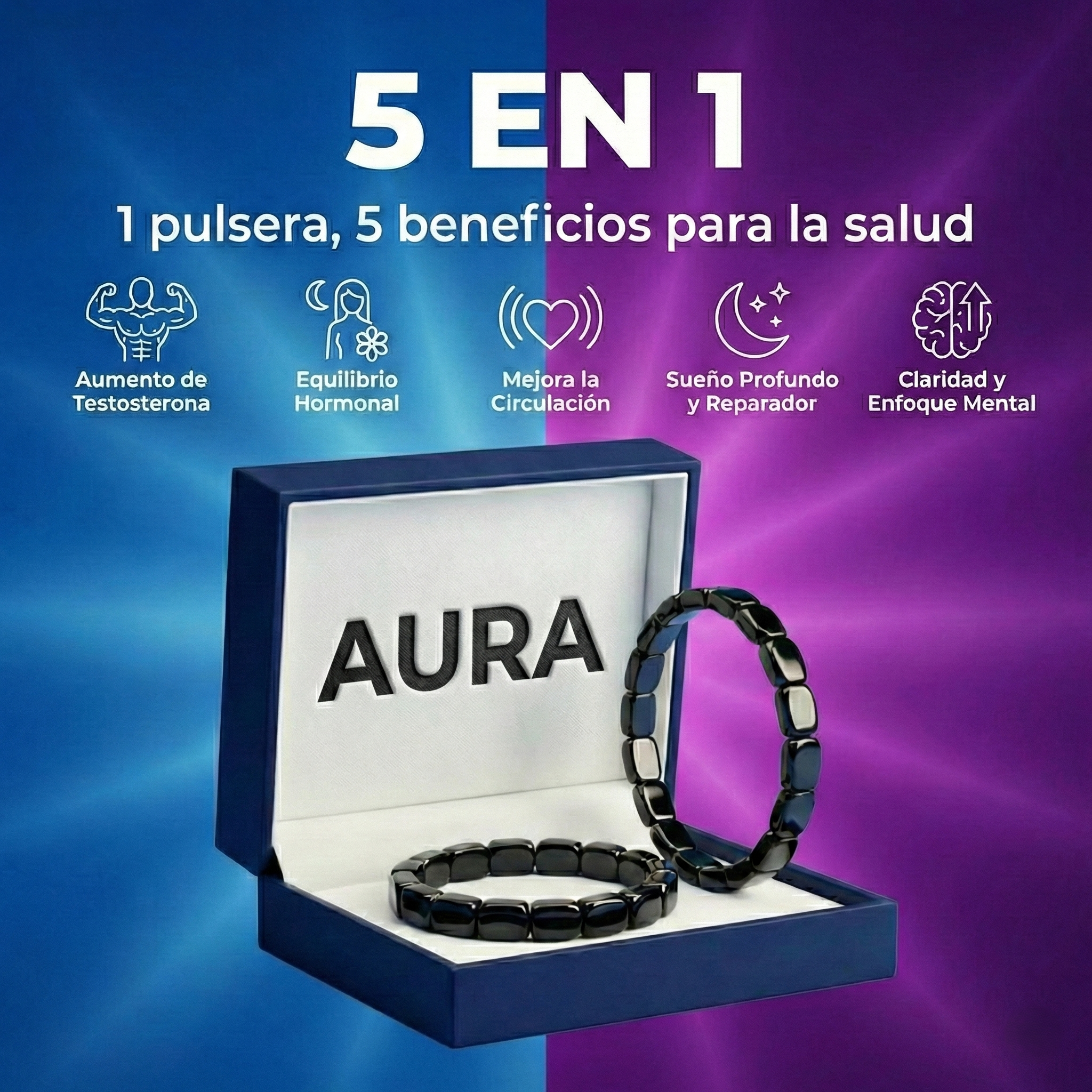 Pulsera de HEMATITA Original Energia Natural